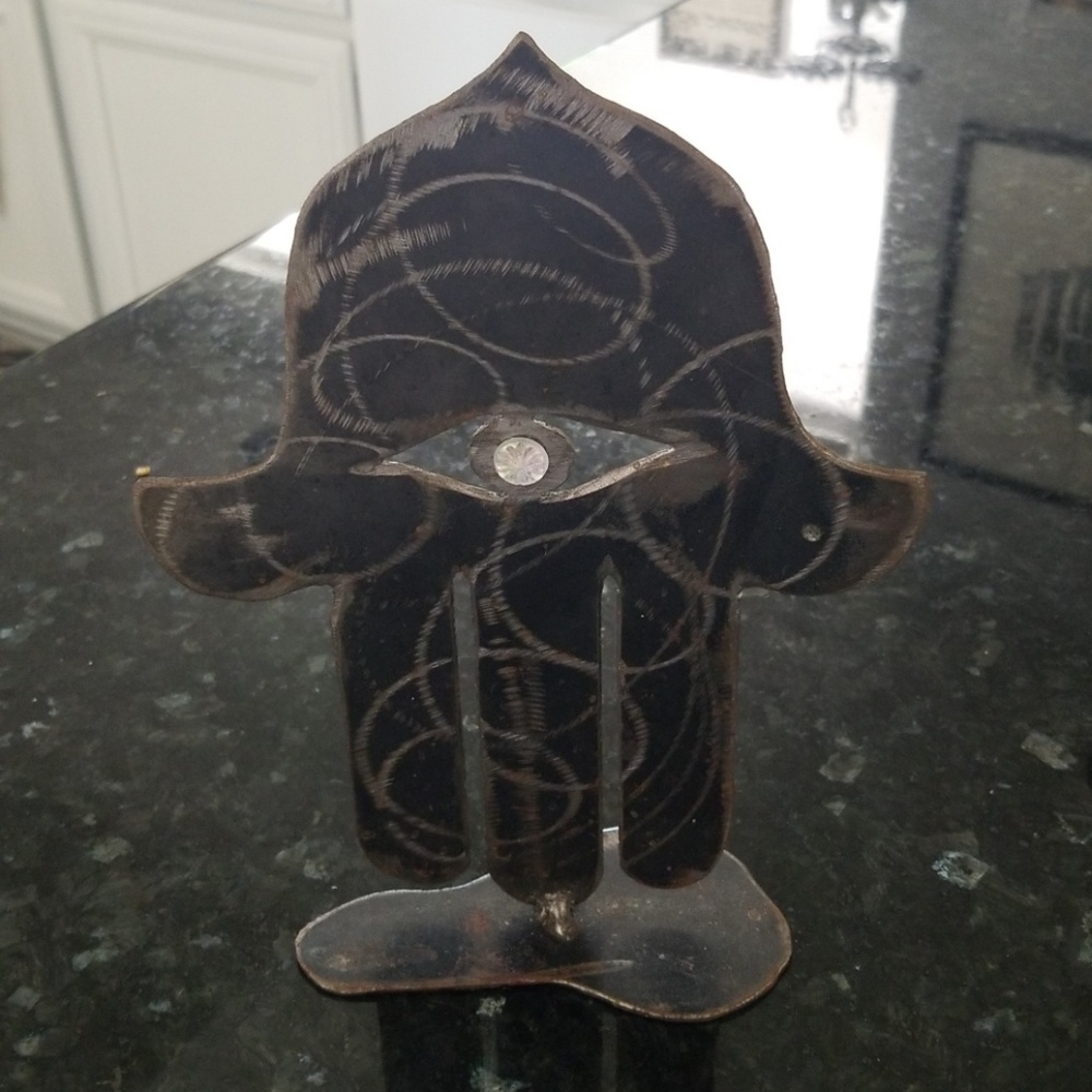 Hand carved steel Hamsa